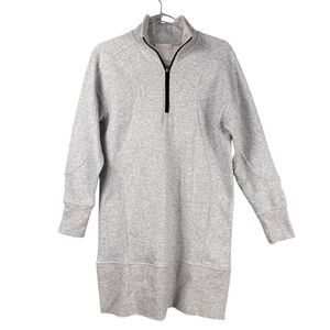 Freezia Women's Long Sleeve Quarter Zip Gray Sweater Dress Size Small
